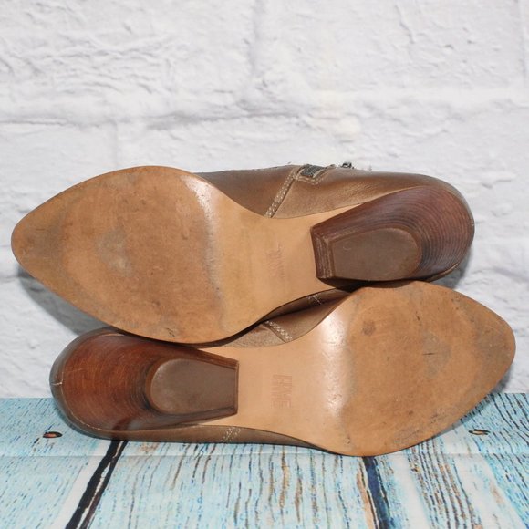 Frye Side Zip Pointed Toe Ankle Heeled Leather Boots Size 6.5 - Picture 7 of 9